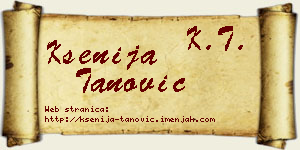 Ksenija Tanović vizit kartica